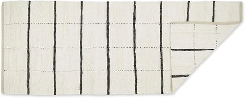Vista 9 de DII Modern Farmhouse - Alfombra Chindi de algodón, 26 x 40 pulgadas, color negro y crema