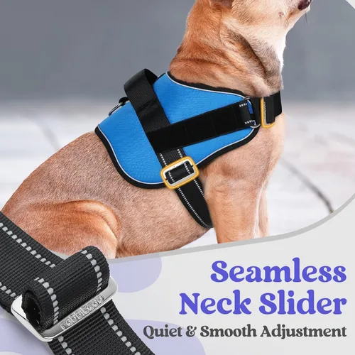 Vista 3 de rabbitgoo Arnés para perro pequeño, chaleco fácil de poner para mascotas con una hebilla, arnés de servicio ajustable sin tirones con anillo en D