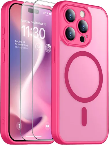 Vista 252 de SPIDERCASE Funda magnética translúcida diseñada para iPhone 11, con 2 protectores de pantalla de vidrio templado, antihuellas, para iPhone 11 de 6.1