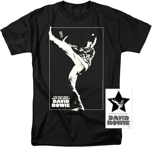 Vista 2 de David Bowie El hombre que vendió el mundo álbum camiseta y pegatinas