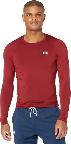 Vista 8 de Under Armour Camiseta de manga larga de compresión HeatGear para hombre Negro (001)/Blanco