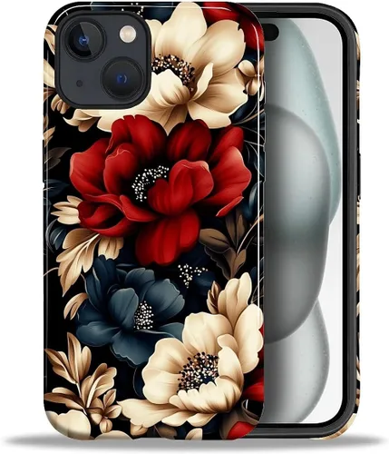 Vista 107 de ZHEGAILIAN Funda para iPhone 11, carcasa dura a prueba de golpes + silicona suave 2 en 1 híbrida, parachoques a prueba de caídas - Vidrio manchado