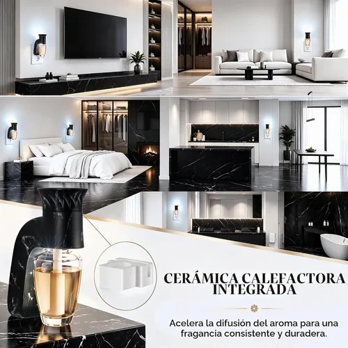 Vista 5 de Hohean 2 piezas de enchufe de fragancia de pared con luz nocturna compatible con fragancia WallFlower Bath & Body Works, certificado ETL, difusor