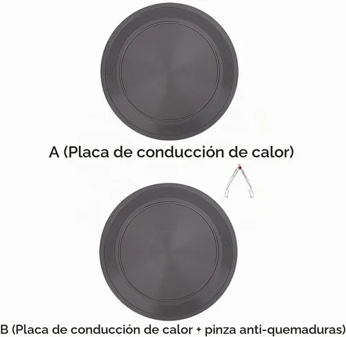 Vista 4 de Placa difusora de calor, difusor de calor para estufa de gas, placa de conducción de calor, placa de anillo antiadherente de doble cara