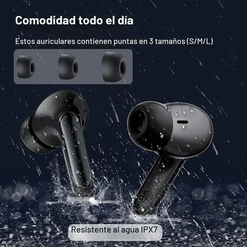Vista 6 de Auriculares inalámbricos con cancelación de ruido Bluetooth 5.3, auriculares deportivos con micrófono integrado, IPX7 impermeable y pantalla LED