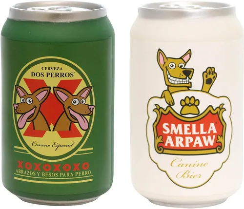 Vista 5 de SILLY SQUEAKERS Lata de cerveza, juguete para perros, 100% vinilo. Hecho duradero y fuerte. Juguete novedoso y flotadores (Barkate 2 unidades)