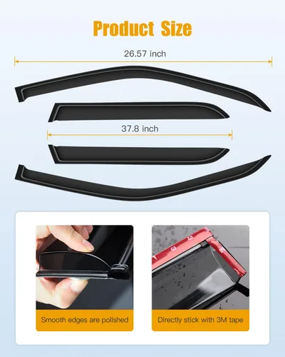 Vista 3 de ROADFAR Deflector de ventana de montaje exterior para ventana, juego de 4 piezas para Honda CRV 2002-2006