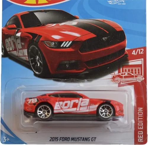 Vista 2 de Hot Wheels Red Edition 4/12 [rojo] 2015 Ford Mustang GT 50 aniversario tarjeta