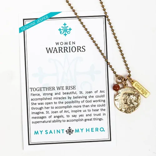 Vista 2 de My Saint My Hero - Collar con diseño de Joan of Arc para mujer color dorado