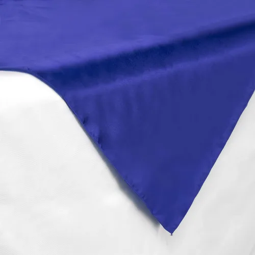 Vista 2 de Lann's Linens – Cubierta de mantel, cuadrada, de satén, 72 pulgadas, cubierta de mesa, Satin, Azul, 72" x 72