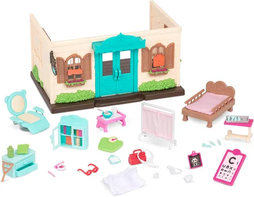 Vista 11 de Li'l Woodzeez Pass – the – Pasta Restaurant Playset – Juego de casa de muñecas de 41 piezas con mesa, bancos, comida y accesorios para juegos de rol
