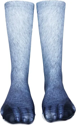 Vista 3 de Calcetines de patas de animales, loco diseño en 3D de patas de gatos, perros y tigres. Divertido regalo navideño para mujer u hombre adultos