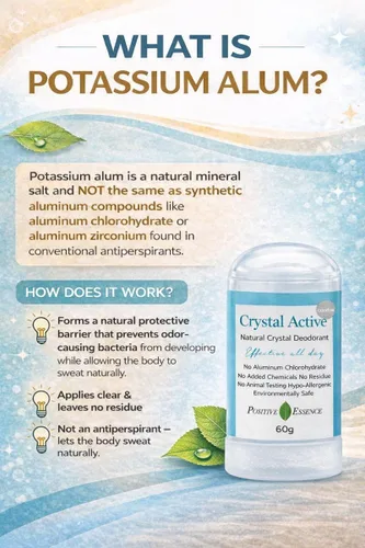Vista 4 de Piedras desodorantes de cristal mineral tailandés (paquete de 2, 2.11 onzas cada uno) – Desodorante natural para mujeres y hombres, desodorante