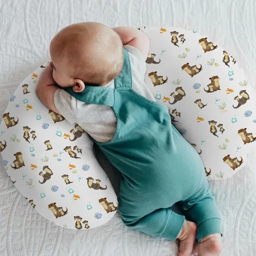 Vista 2 de Lindas fundas de almohada de lactancia para niños y niñas, nutrias marinas, peces, conchas, conchas, funda de almohada para lactancia materna
