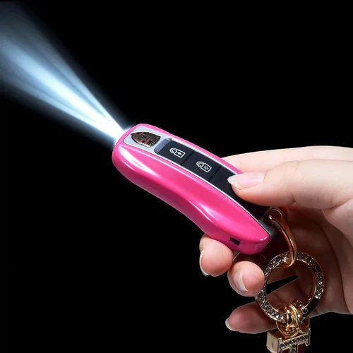 Vista 4 de Mini pistola aturdidora con linterna LED y correa de muñeca - Diseño único de llavero