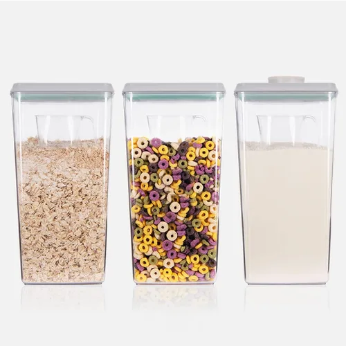 Vista 14 de Ankou Juego de recipientes herméticos – (4 unidades de 12.8 fl oz) apilables con un botón de apertura para aperitivos, dulces, sal, hierbas 4
