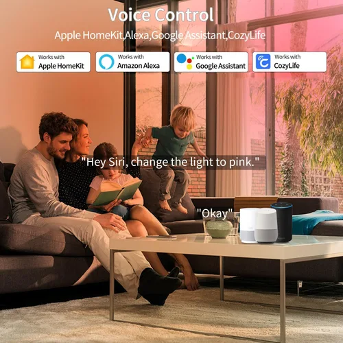 Vista 2 de Las bombillas inteligentes funcionan con Apple HomeKit, 16 millones de colores DIY GRBCW, bombilla LED WiFi, multicolor, WiFi y Blutoth, compatibles