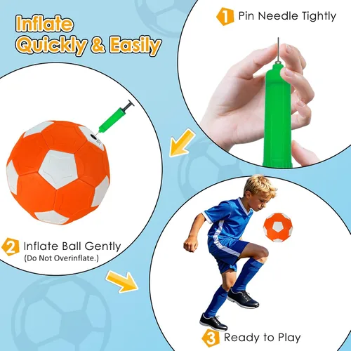 Vista 7 de Balón de fútbol Curve para niños tamaño 4, pelota de fútbol suave Swerve para niños y niñas, juegos de actividades en interiores y exteriores, juego