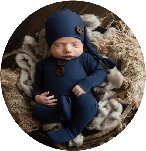 Vista 13 de Traje de fotografía para recién nacido, traje de bebé niño y niña, sesión de fotos de ganchillo, ropa de ganchillo, sombrero, pantalones, accesorio