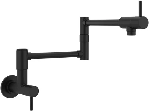 Vista 12 de Pfister Lita Pot Filler - Grifo de cocina, 2 asas, montaje en pared, un solo agujero, acabado dorado cepillado, GT533PFBG