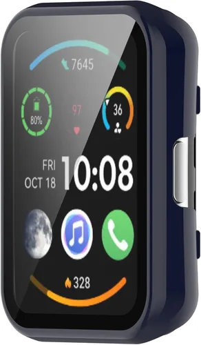 Vista 4 de Funda protectora de pantalla de vidrio templado compatible con Huawei Watch Fit/Fit New/Fit Special Edition Smart Watch Protector de pantalla