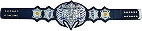 Vista 4 de TNA Jeff Hardy Immortal Champion Cinturón Adulto Tamaño Placas Metal Placas Cuero, Azul
