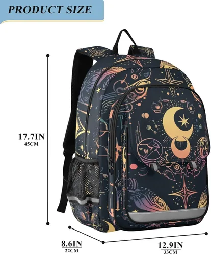 Vista 2 de ALAZA Moon Stars Alchemy Witch - Mochila para laptop para mujeres y hombres, bolsa de viaje casual con compartimento y múltiples bolsillos