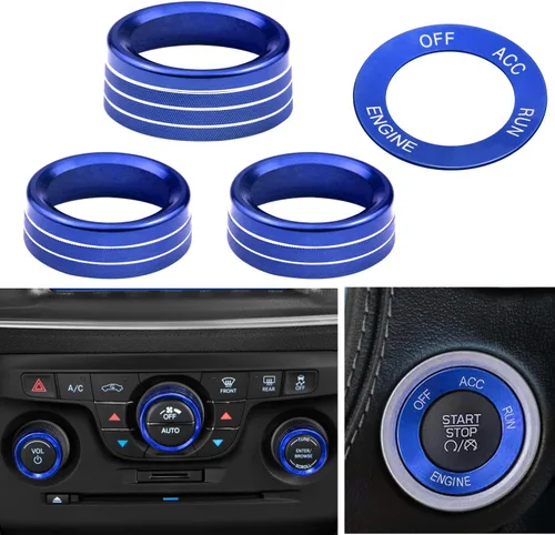 Vista 3 de para Challeger - Interruptor de señal de giro del aire acondicionado, anillo de perilla de volumen del centro automático compatible con Dodge