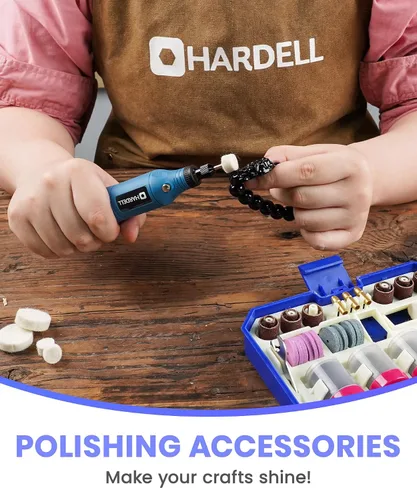Vista 10 de HARDELL Accesorios para herramientas rotativas, 227 piezas, kit de accesorios de herramientas rotativas eléctricas, vástagos de 1/8 pulgadas