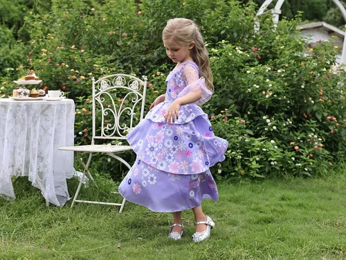 Vista 8 de HenzWorld Disfraz de Mirabel para niñas, vestido mágico de la familia IsabelaMadrigalPepa, disfraz de dibujos animados, traje de fiesta