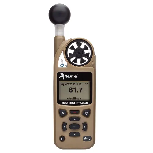 Vista 9 de Kestrel 5400 Heat Stress Tracker Pro con eslabón, brújula y soporte de paleta, naranja