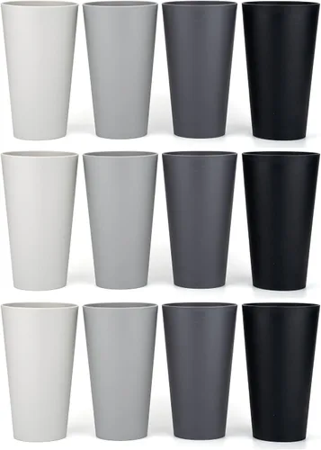 Vista 11 de KX-WARE Vasos de plástico de 32 onzas, vasos grandes para beber, juego de 6, color negro
