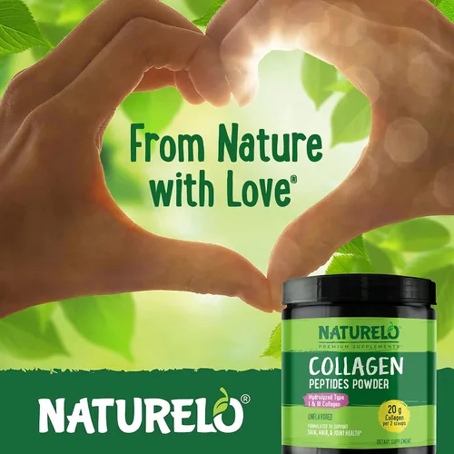 Vista 7 de NATURELO Polvo de péptido de colágeno, colágeno hidrolizado tipo I y III, piel y cabello y salud de las articulaciones, sin sabor, 16 onzas 45