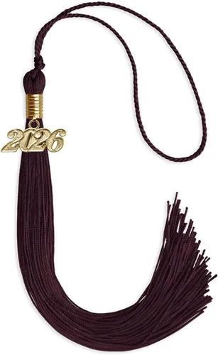 Vista 61 de Endea Graduation - Borla de un solo color con fecha dorada (Oro Antiguo, 2020)