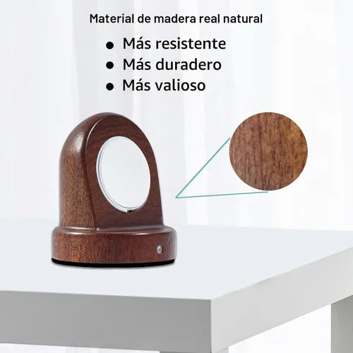 Vista 8 de Cargador de reloj de madera compatible con Samsung Galaxy Watch 8/7/6/6 Classic/5/5 Pro/4/4 Classic/3/Active 2, cargador de reloj inteligente
