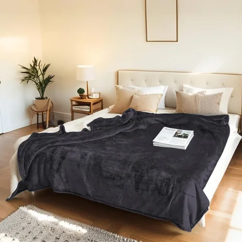 Vista 42 de Manta térmica eléctrica tipo throw tamaño 50"x60" - Tela de franela y sherpa de doble cara, 6 ajustes de calor y 3 horas de apagado automático