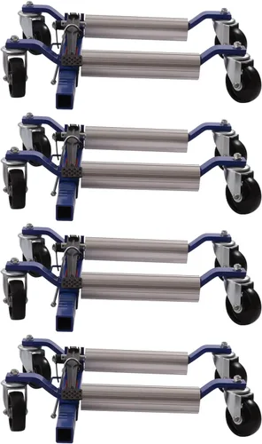 Vista 5 de Carretilla de rueda de automóvil, carrito de carga automática resistente con pedal de trinquete, capacidad de 1300 libras, paquete de 4