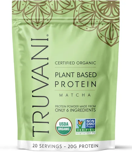 Vista 16 de Truvani Proteína en polvo de guisante vegana Banana Canela 20g de proteína vegetal orgánica 20 porciones Keto Sin gluten ni lácteos Bajo