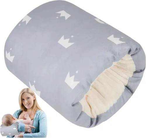 Vista 14 de Almohada de brazo de lactancia para lactancia materna y alimentación con Corrugación negra