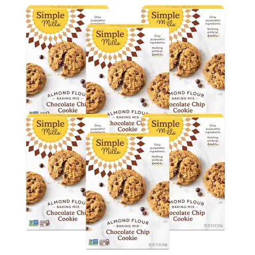 Vista 11 de Simple Mills Mezcla de harina de almendra para hornear, masa de galletas con chispas de chocolate - Sin gluten, a base de plantas, 9.4 onzas