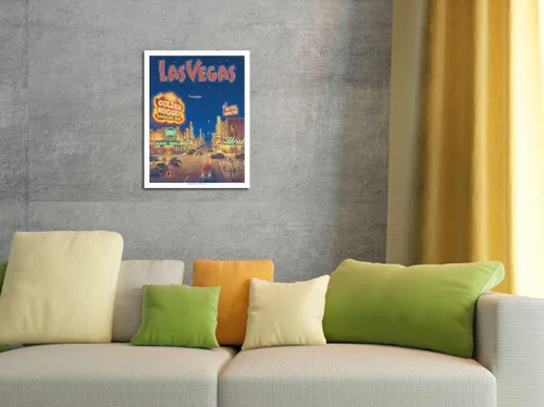 Vista 4 de Pacifica Island Art Las Vegas Nevada Bonanza Air Lines - Póster vintage de viaje de aerolínea por Kerne Erickson - Cartel de metal vintage de 8 x 12