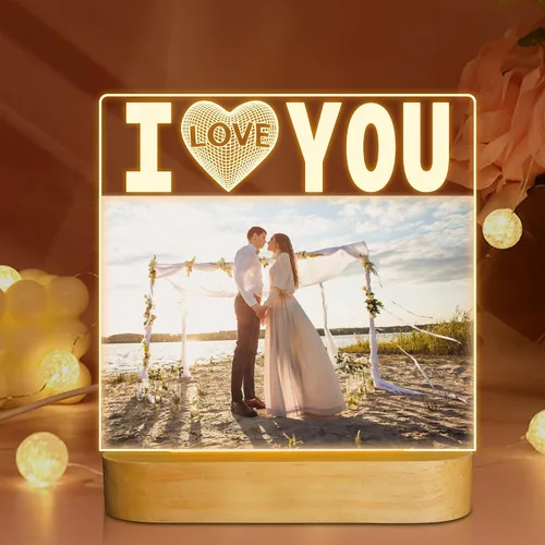 Vista 14 de Attivolife Marco de fotos personalizado de bautismo, marco de fotos iluminado con luz nocturna personalizada para bebé, regalos cristianos