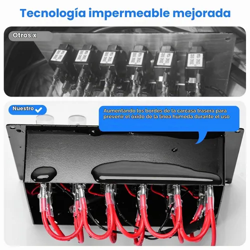 Vista 3 de Panel de interruptores marinos, Haoguo Panel eléctrico de barco de 6 Gang con disyuntor, IP67 impermeable, aplicable a barcos, yates, barcos