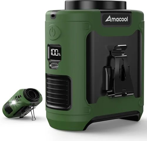 Vista 10 de AMACOOL Mini ventilador de cintura portátil con clip, 13,000 rpm, 4 velocidades, ventilador de cuello personal, hasta 24 horas de duración