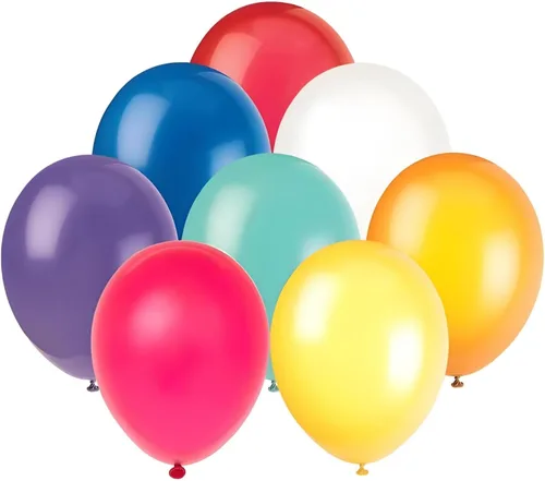 Vista 3 de Globos de látex surtidos, 9 pulgadas (paquete de 20) – Decoraciones de fiesta vibrantes y de alta calidad, perfectos para cualquier celebración