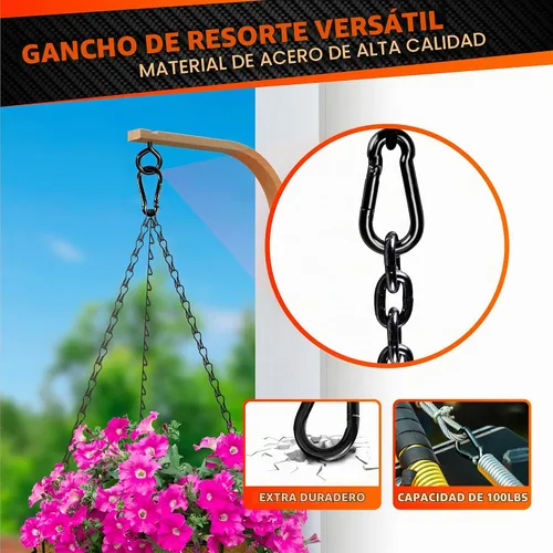 Vista 6 de PAMAZY 12 ganchos de resorte de 2 pulgadas, clip de gancho de utilidad, conector de cuerda resistente, ganchos de enlace rápido para interiores