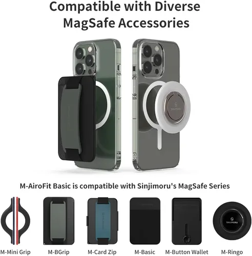 Vista 5 de Sinjimoru Funda transparente para iPhone 14 Plus, ultradelgada, para MagSafe, no amarillea, fuerte, magnética, delgada, transparente, transparente