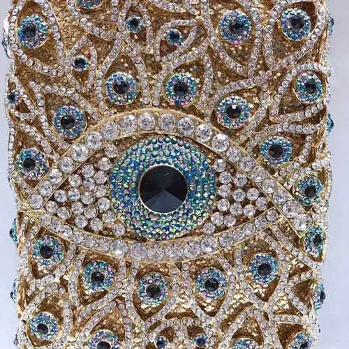 Vista 4 de TJLSS - Bolsa de noche con diamantes de cristal para fiesta, vestido de novia, bolsa de mano con diamantes para mujer, bolsa de hombro para cóctel