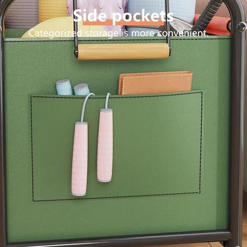 Vista 6 de Organizador de juguetes para niños con ruedas para dormitorios, salas de juguetes, salas de juegos, puede contener juguetes, libros, ropa