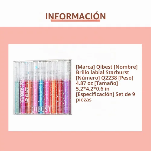 Vista 7 de Brillo de labios para niñas, brillos de labios brillantes para niñas, adolescentes y mujeres, Brillo almibarado Acabado brillante Larga